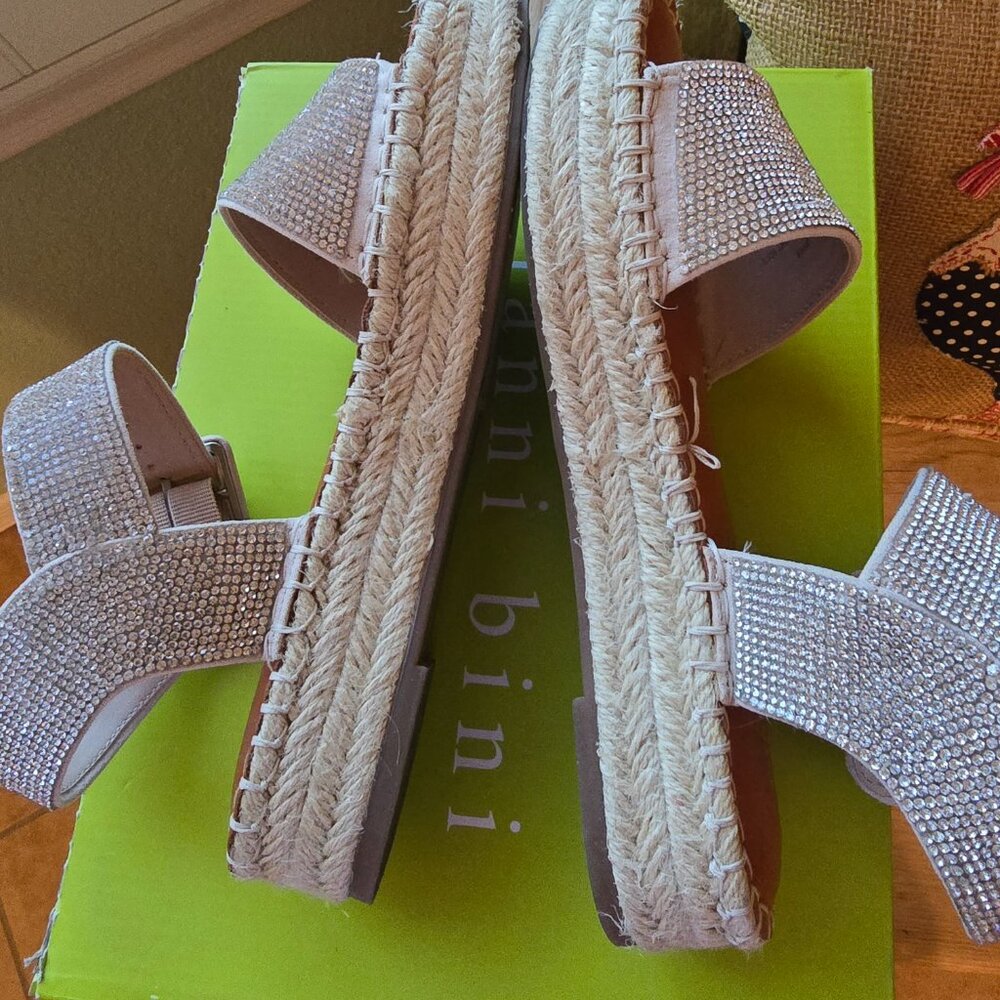 Gianni Bini Silver Rhinestone Espadrilles - Picture 8 of 9